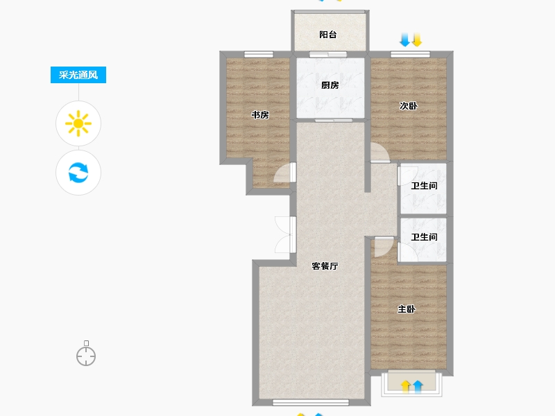 内蒙古自治区-乌兰察布市-京蒙家园-101.23-户型库-采光通风