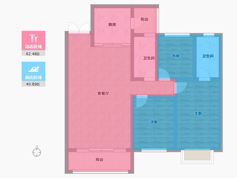 内蒙古自治区-乌兰察布市-碧桂园服务·御湖绿都-92.07-户型库-动静分区