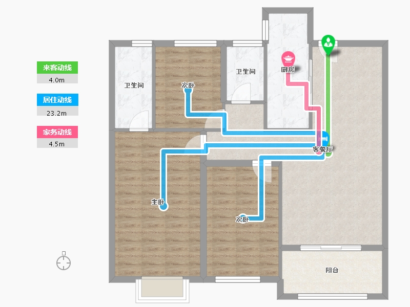 山西省-临汾市-朱雀翰文苑-102.87-户型库-动静线