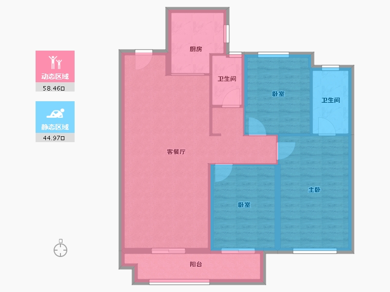 内蒙古自治区-包头市-中梁首府壹号院-93.49-户型库-动静分区