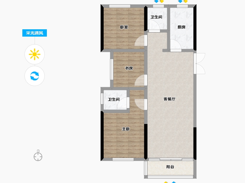 河南省-郑州市-永威城玖著-89.61-户型库-采光通风