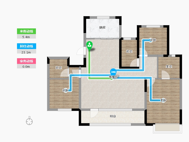 辽宁省-锦州市-西湖·香溢府-116.05-户型库-动静线