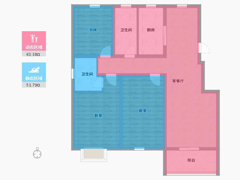 江苏省-连云港市-和安·紫薇园-102.41-户型库-动静分区