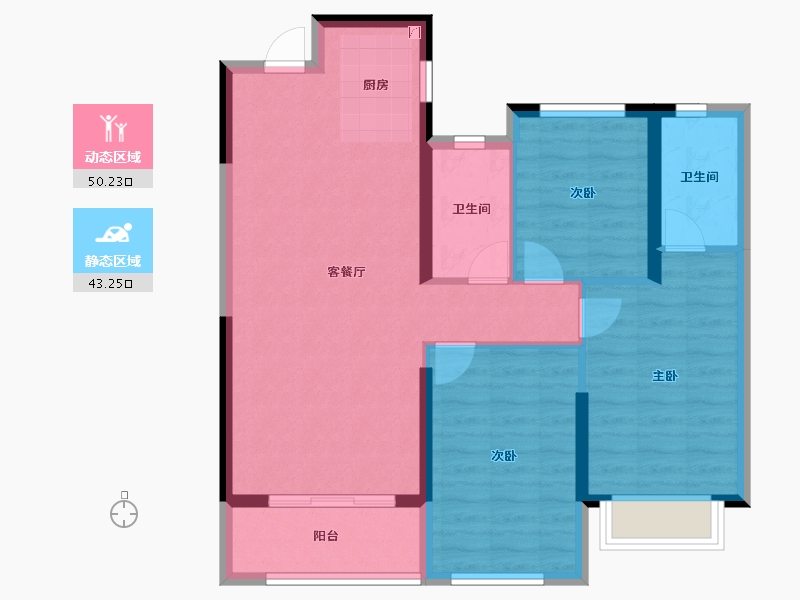 福建省-福州市-平潭岚湾正荣府-84.09-户型库-动静分区