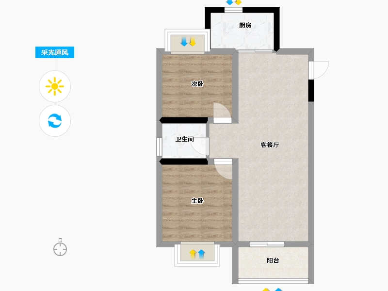 广西壮族自治区-北海市-恒海居-58.54-户型库-采光通风