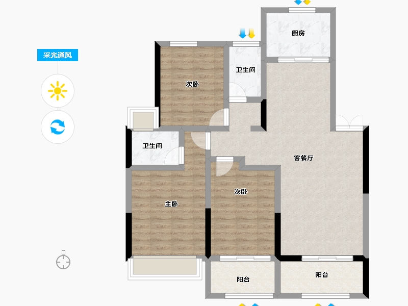 安徽省-池州市-安东盛禧嘉园-96.26-户型库-采光通风