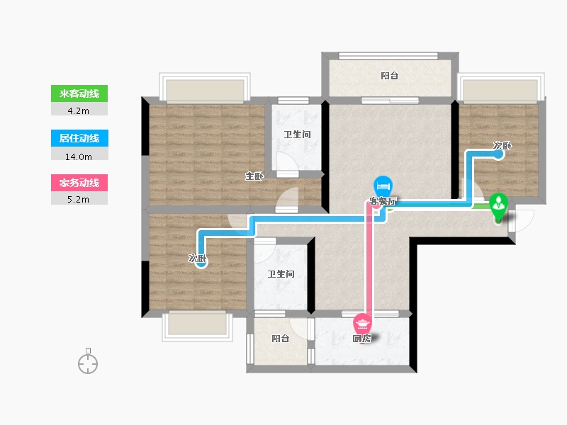 广东省-江门市-松鹤国际新城-93.08-户型库-动静线