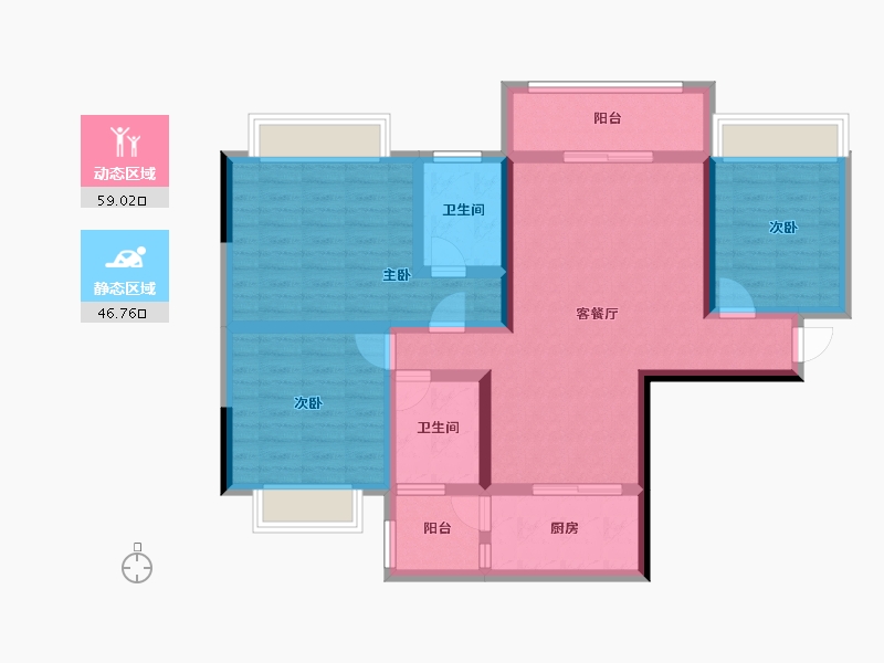 广东省-江门市-松鹤国际新城-93.08-户型库-动静分区