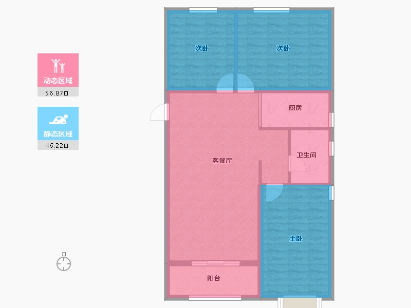 河北省-保定市-润达尚东城-93.77-户型库-动静分区