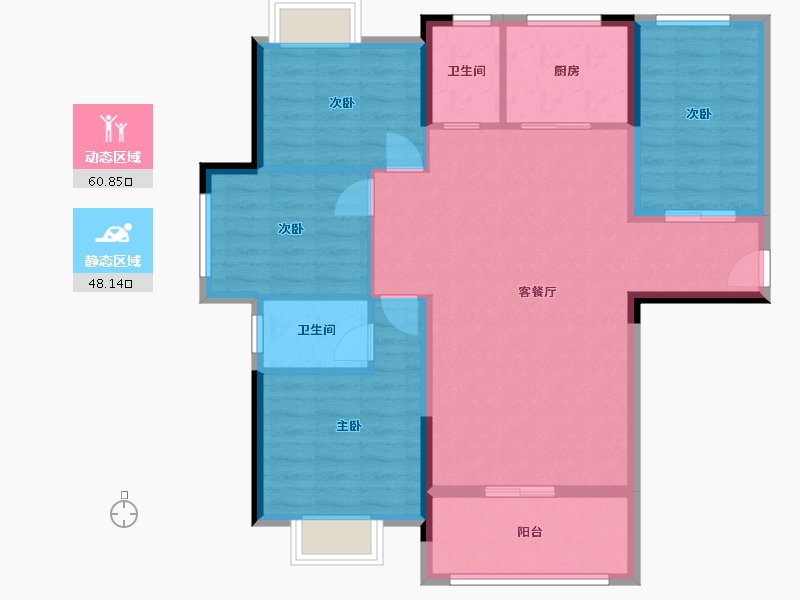 广东省-揭阳市-普宁·盛世华府-98.33-户型库-动静分区