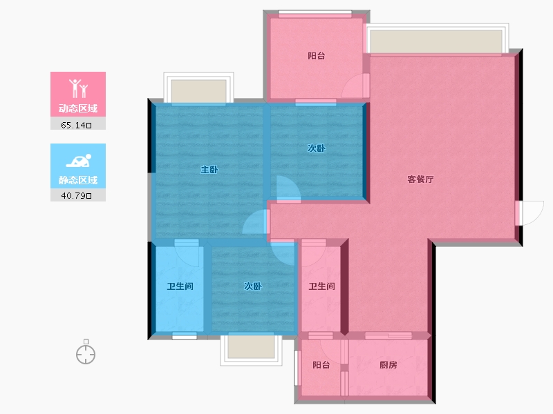 广东省-江门市-松鹤国际新城-93.61-户型库-动静分区