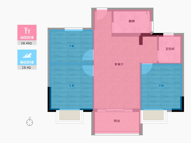 福建省-福州市-福州湖滨府-59.96-户型库-动静分区