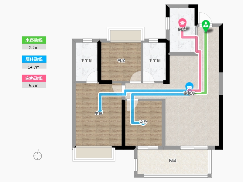 湖北省-荆州市-武汉城建电建荆韵-84.58-户型库-动静线