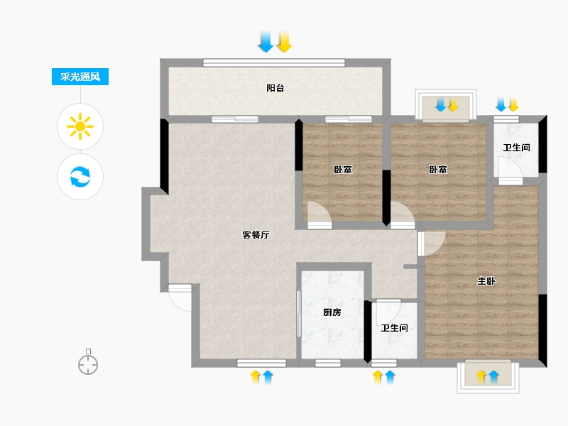 广西壮族自治区-桂林市-昭州鑫城C4区-94.06-户型库-采光通风