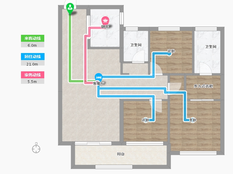 湖北省-仙桃市-绿地·香格里拉-82.38-户型库-动静线