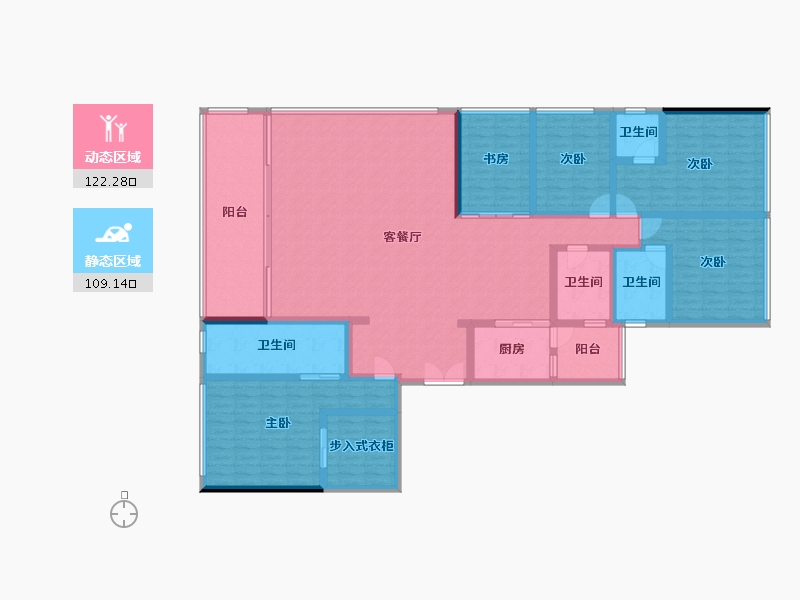 重庆-重庆市-公园大道-210.01-户型库-动静分区