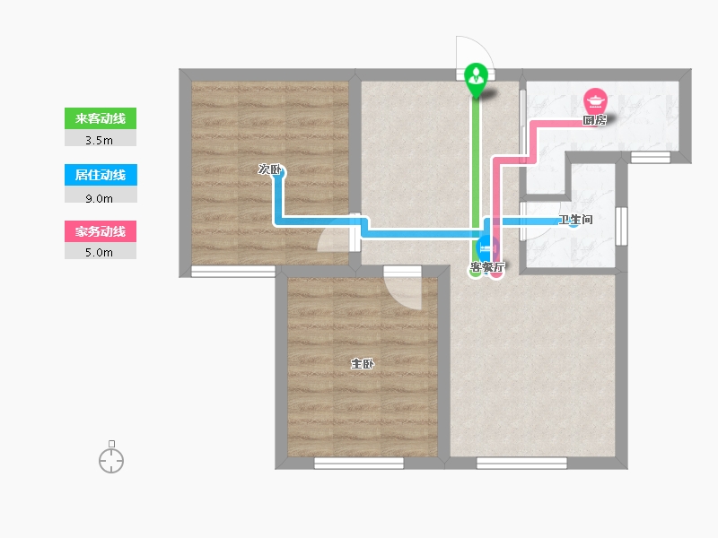 新疆维吾尔自治区-乌鲁木齐市-交建翰博苑-57.38-户型库-动静线