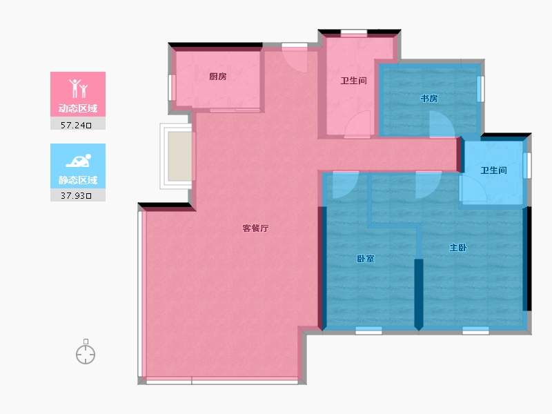 四川省-达州市-碧桂园珑樾湾-85.25-户型库-动静分区