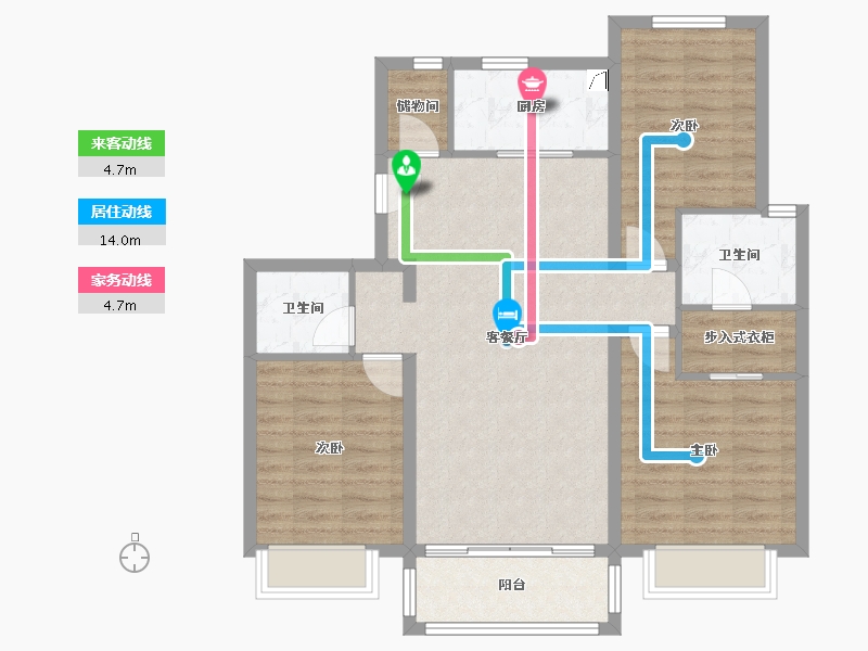 天津-天津市-美的旭辉翰悦府-96.00-户型库-动静线