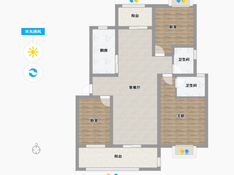 广西壮族自治区-桂林市-昭州鑫城C4区-103.66-户型库-采光通风