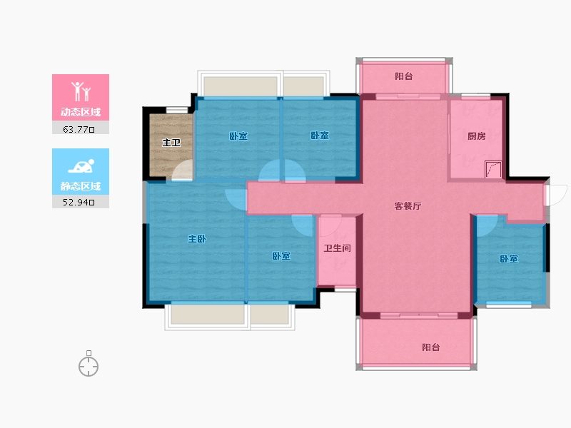 广西壮族自治区-南宁市-龙光玖誉城-108.58-户型库-动静分区