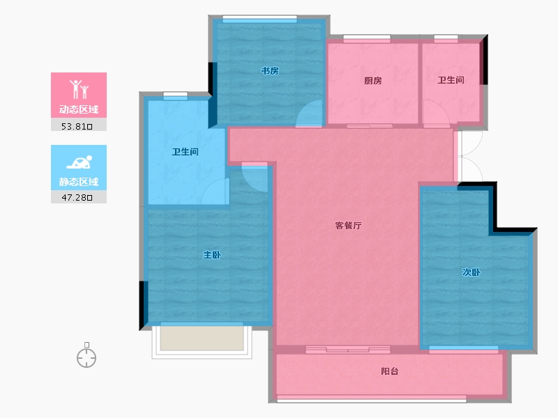 浙江省-丽水市-美林松州华庭-91.20-户型库-动静分区