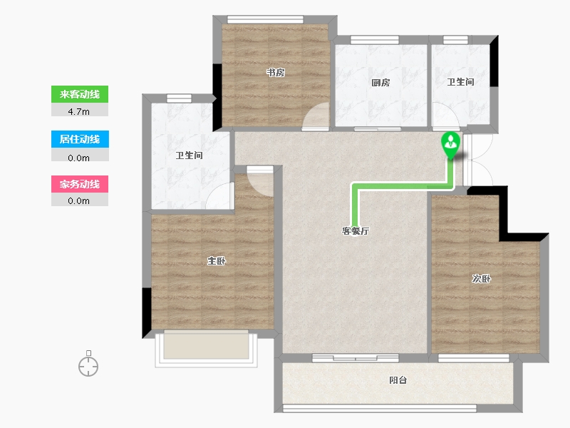 浙江省-丽水市-美林松州华庭-91.20-户型库-动静线