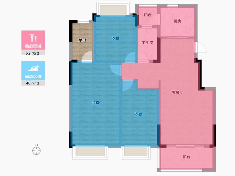 江西省-景德镇市-陶文旅望陶南苑-94.40-户型库-动静分区