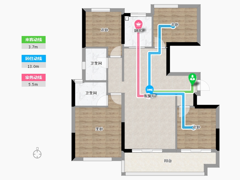 福建省-福州市-福州湖滨府-94.30-户型库-动静线