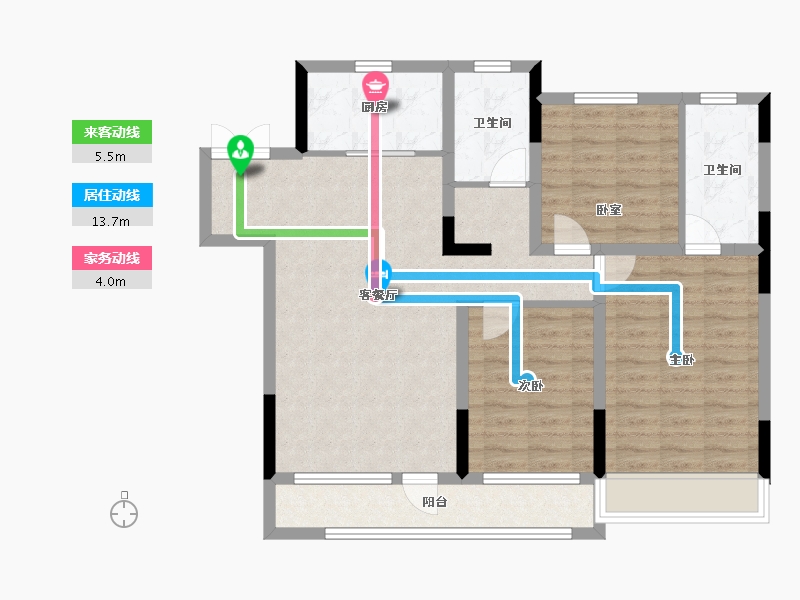 吉林省-长春市-龍府御澋園-91.75-户型库-动静线