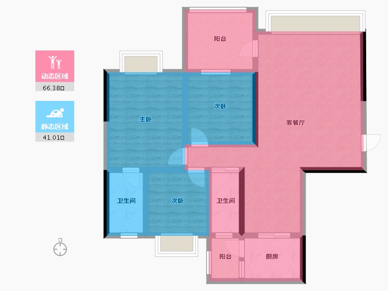 广东省-江门市-松鹤国际新城-95.05-户型库-动静分区