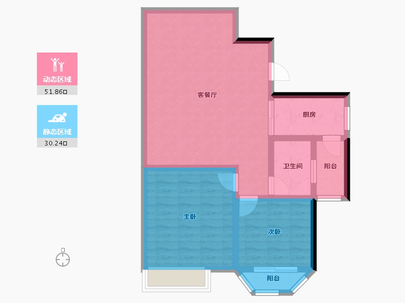 安徽省-池州市-滨江时代广场-73.32-户型库-动静分区