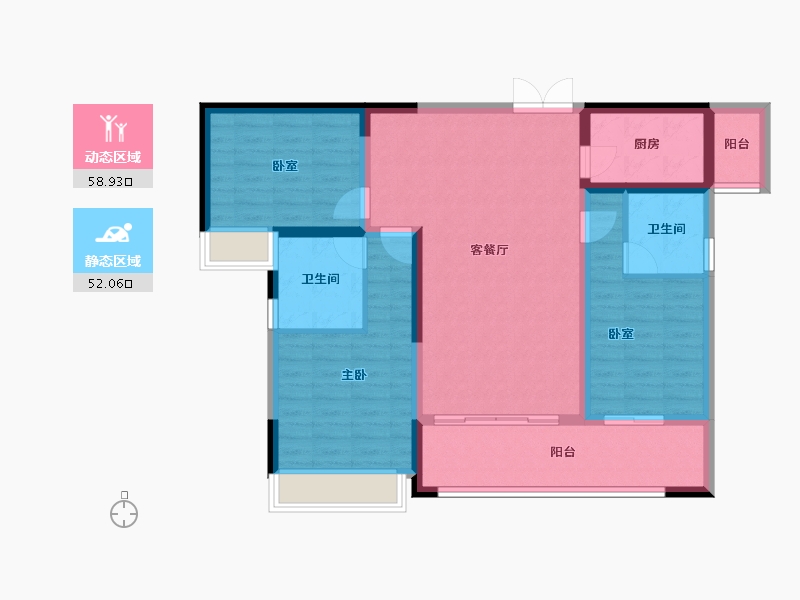 云南省-红河哈尼族彝族自治州-中天华府-99.23-户型库-动静分区