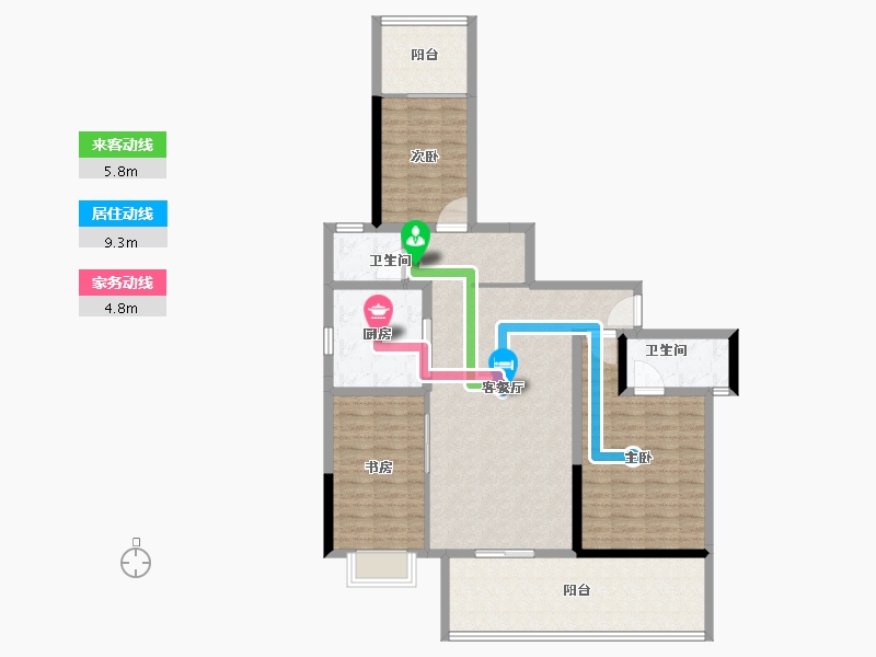 广西壮族自治区-桂林市-新安厦西宸源菩-113.01-户型库-动静线