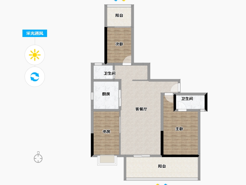 广西壮族自治区-桂林市-新安厦西宸源菩-113.01-户型库-采光通风