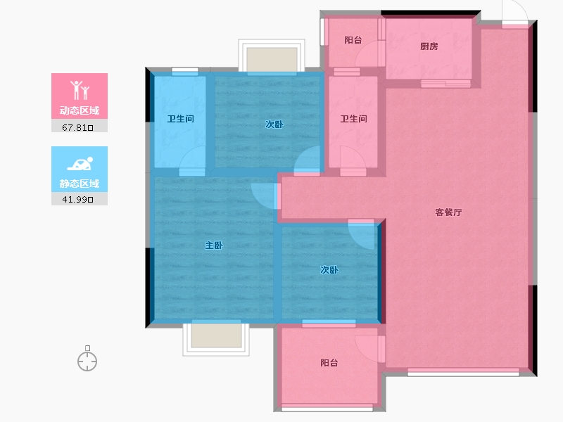 广东省-江门市-松鹤国际新城-97.32-户型库-动静分区