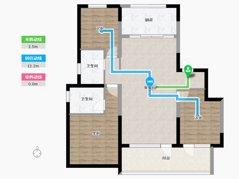 河北省-石家庄市-旭辉滨河江来原旭辉公元-99.94-户型库-动静线