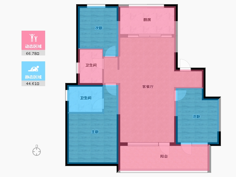 河北省-石家庄市-旭辉滨河江来原旭辉公元-99.94-户型库-动静分区