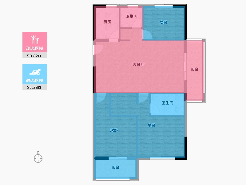 福建省-福州市-旭辉江南赋-96.13-户型库-动静分区