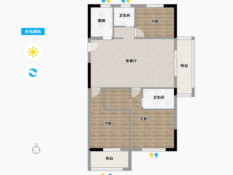 福建省-福州市-旭辉江南赋-96.13-户型库-采光通风