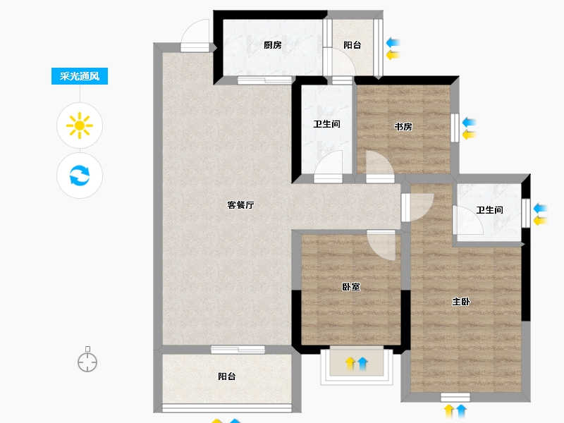 四川省-达州市-科华和润府—期-78.89-户型库-采光通风