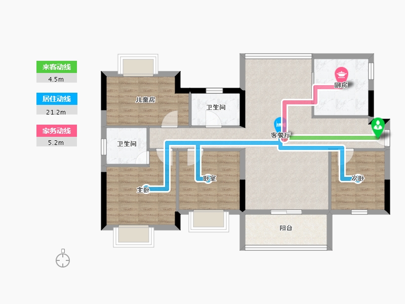 广东省-东莞市-万润中心-92.80-户型库-动静线