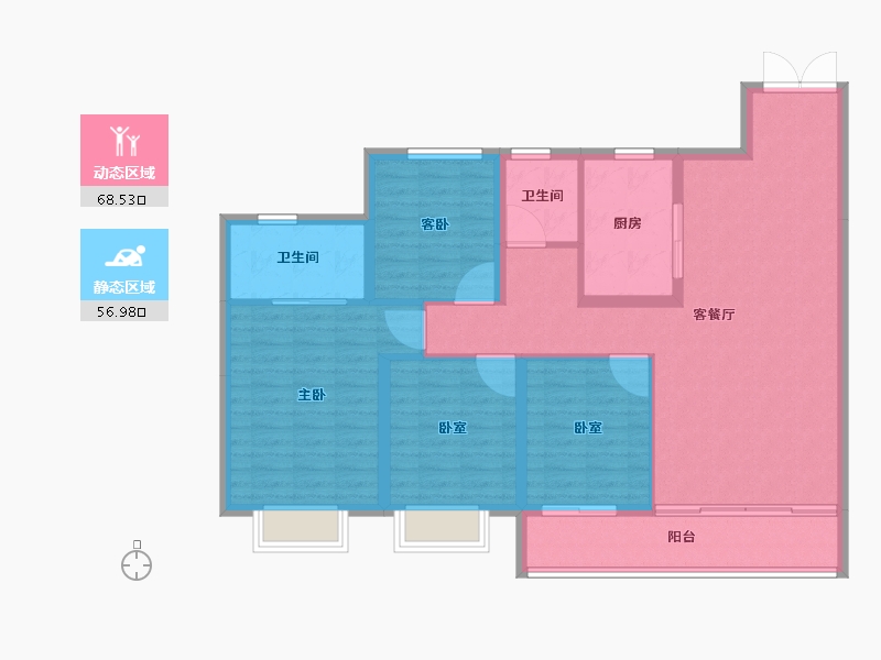 江苏省-常州市-弘阳上坤云峯-114.00-户型库-动静分区