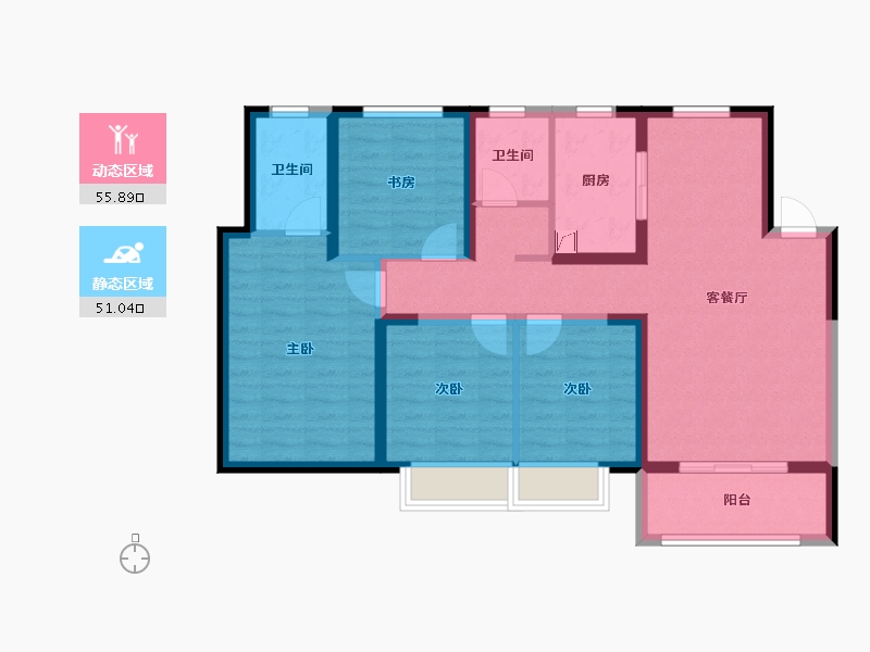 山东省-济南市-保利熙悦-94.84-户型库-动静分区