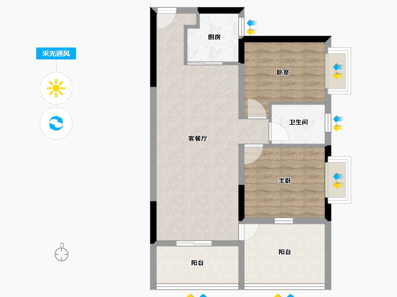 广东省-东莞市-万润中心-71.20-户型库-采光通风