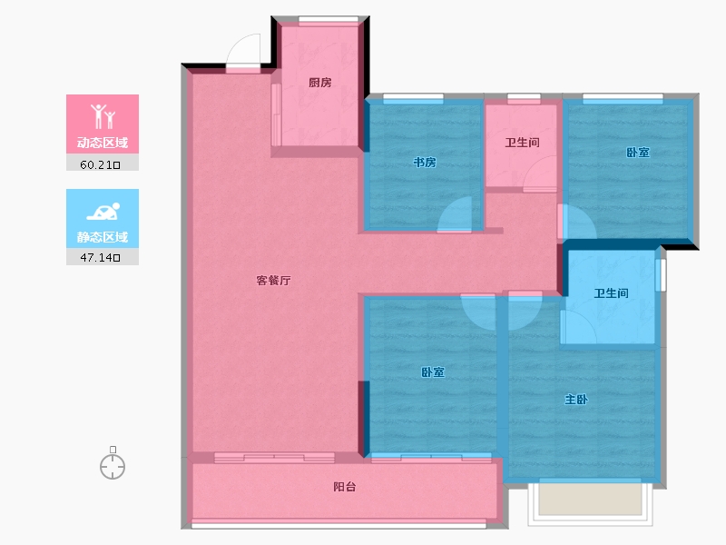 浙江省-温州市-金科·集美华庭-96.00-户型库-动静分区