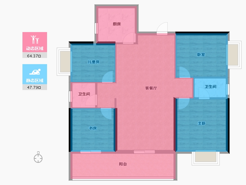 广东省-东莞市-万润中心-101.60-户型库-动静分区