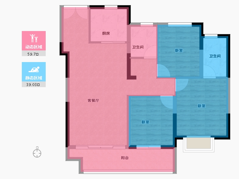 江苏省-常州市-弘阳上坤云峯-89.00-户型库-动静分区