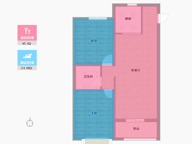 山西省-晋中市-新晋福邸-62.31-户型库-动静分区