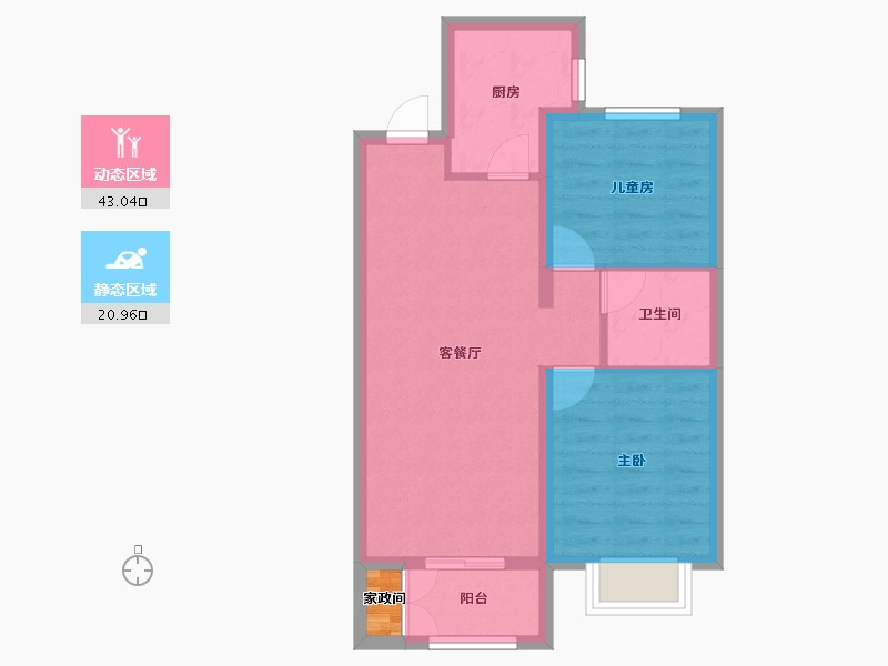 山西省-太原市-保利·悦公馆-58.03-户型库-动静分区